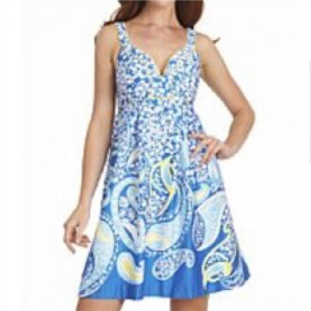 Lilly Pulitzer Knotty Blue Whirlpool Paisley Dress 6